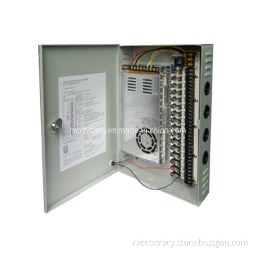 12V Power Supply 16 Channel DC 12V 30A for CCTV with Fan and Heater (RX-PS360-16C)